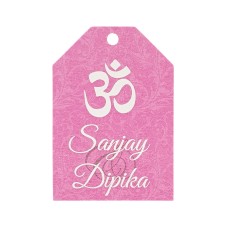 Pink OM - Personalised Favour Luggage Tags