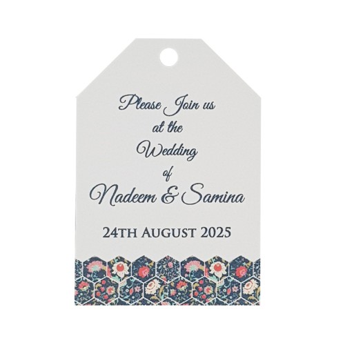 Hex Damask - Personalised Favour Luggage Tags