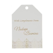 Gold Damask - Personalised Favour Luggage Tags