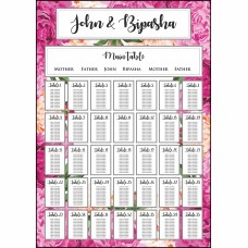 Vibrant Pink Orange - A1 Table Plan
