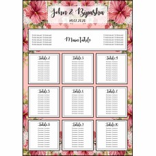 White Pink Floral - A1 Table Plan