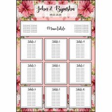 White Pink Floral - A1 Table Plan