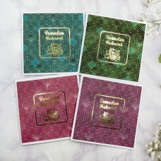 Foiled Ramadan Mubarak Cards, Set of 4 Ramadan Cards, Eid Mubarak Cards, Mini Eid Cards, Eid Gifts, Ramadan Gifts