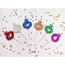 Christmas Cupcake Toppers, Bauble Cupcake Toppers