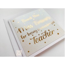 Personalised Thank You Teacher Card, Teaching Assistant Card