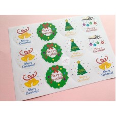 Christmas Stickers, Christmas Labels, Merry Christmas Stickers, Christmas Tree Stickers