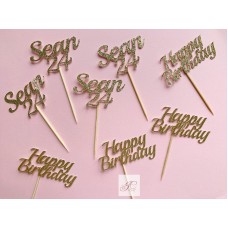Age Cupcake Toppers, Name Toppers, Birthday Toppers, Happy Birthday Cupcake Toppers, Age Toppers