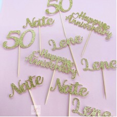 50th Wedding Anniversary Toppers, Golden Anniversary Toppers, 50th Anniversary Toppers, Custom 50th Wedding Anniversary Toppers