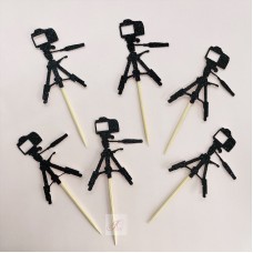 Camera Stand Cupcake Toppers, Tripod Cupcake Toppers, Camera Toppers