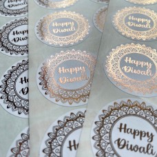Foiled Diwali Stickers, Personalised Foiled Stickers, Foiled Stickers, Personalised Stickers, Diwali Stickers