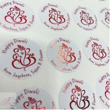 Ganesh Stickers, Ganesh Diwali Stickers, Foiled Ganesh Stickers, Diwali Stickers