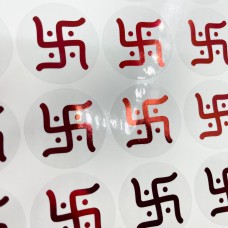 Foiled Hindu Swastika, Hindu Swastika,  Clear Hindu Swastika Stickers, Clear Foiled Hindu Stickers, Religious Hindu Symbols