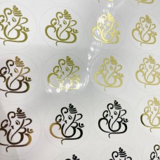 Clear Foiled Ganesh Stickers, Diwali Stickers, Foiled Diwali Stickers, Foiled Ganesh Stickers, Clear Ganesh Stickers, Ganesh Stickers