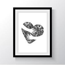 Valentine gift for Boyfriend | Valentine gift for girlfriend | Heart artwork print | Heart hug wall poster | Print for home | Thank you gift