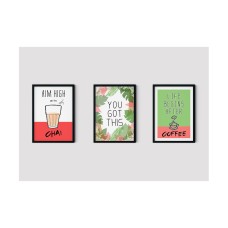 Motivational Poster | Home office poster | Working from home poster | Aim High with Chai | You Got This | Life Begins After Coffee