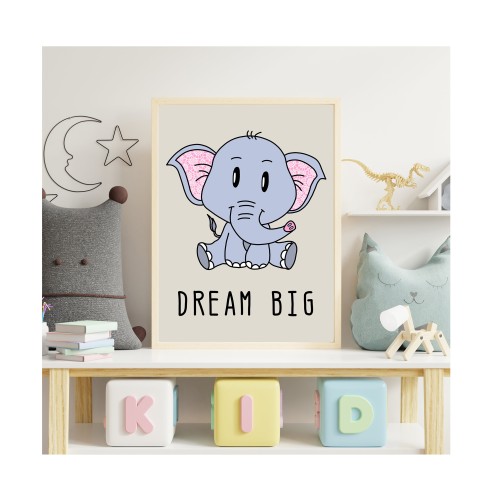 Nursery print | Nursery wall art | nursery decor | kids decor | Elephant print | Inspirational nursery decor | Safari nursery print | Greige