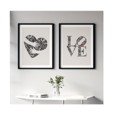 Love and Heart Hug prints | Set of 2 | Artwork for lounge | Bedroom wall art | Living Room Wall decor | Home decor prints | Neutral Colours