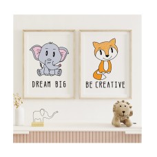 Nursery prints | nursery wall art | Elephant print | Fox print | Inspirational nursery decor | Set of animal prints | Safari nursery decor