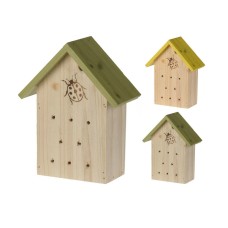 Wooden Insect Ladybird Hotel Bug House Natural Wood Shelter Garden Nest Box Home