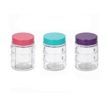 6 x Glass Storage Jars Airtight Food Preserve Preserving Jars Polka Dot Screw