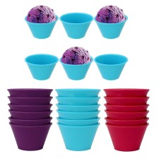 Ice Cream Bowls Cups Plastic Set Of 6 Dessert Snacks Bowl Dips Sauce Food Pots