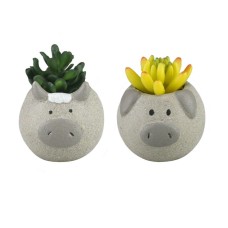 Artificial Succulent Plants Animal Potted Small Fake Cacti Indoor Outdoor Decor