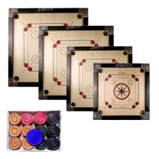 Carrom Board Striker & Coins Set Wooden Smooth Surface Gift Indian Board Games