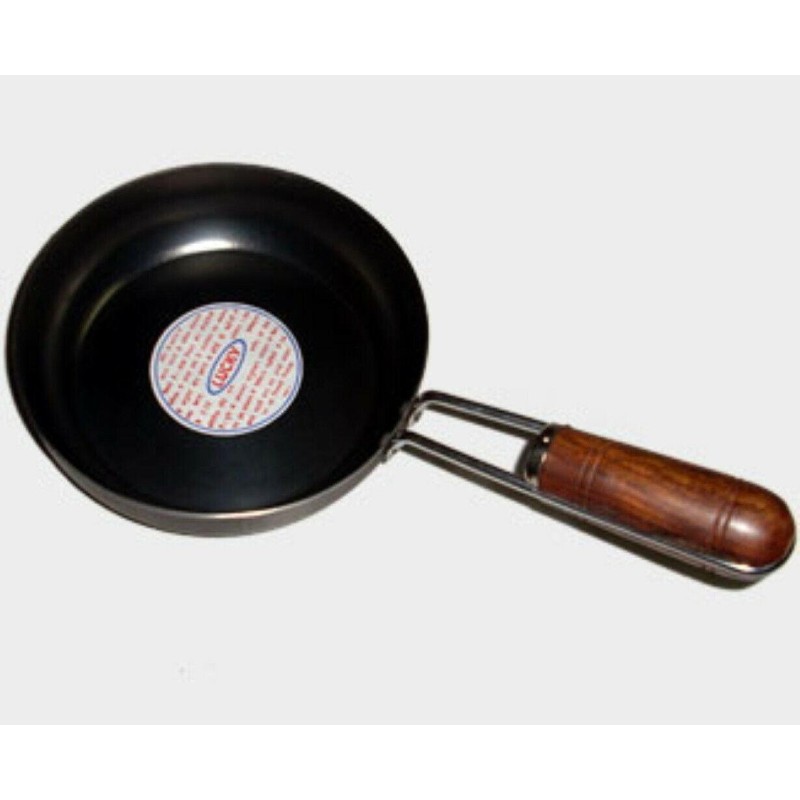 Iron Fry Pan with Wooden Handle Iron Tawa Flat Tava Black Flat Iron Heavy Duty