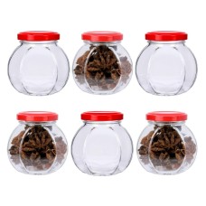 Spice Jars Set Of 6 Glass Storage Screw Top Herbs Food Containers Seasoning Pots