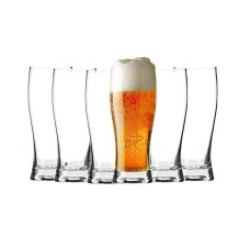 6 x Beer Glasses Plain Tall Half Pint Glass Beer Lager Cider Pub Club Bar 300ml