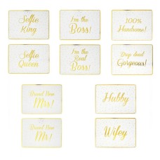 Placemats Mr Mrs Hubby Wifey Boss King Queen Dining Table Novelty Gift Set Of 2