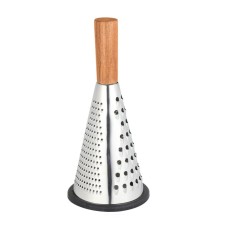 3 Sided Cheese Grater Stainless Steel Vegetable Food Shredder Conical Wooden H