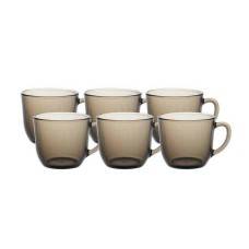 Glass Mugs Smoke Mug 6pc Brown Coffee Mugs Tea Cups Latte Hot Drink Glasses