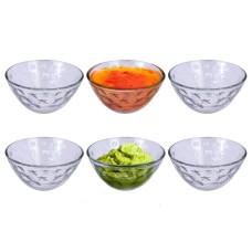 Glass Dip Bowls Sauce Ramekins Pots 6pc Small Condiment Serving Dishes Stacking