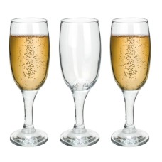 Champagne Flutes 200ml Set of 3 Prosecco Cava Sparkling Wine Glasses Party Glass