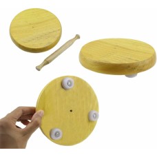 Children Chappati Rollng Board & Rolling Pin Set Kids Mini Wooden Chapati Board