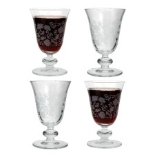 Wine Glasses Set Of 4 Red Sherry Port Liquor Drinks Glass 200ml Clear Floral