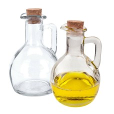 Olive Oil Bottle Pourer Glass Vinegar Drizzler Dispenser with Cork Lid 150ml x2