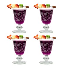 Sundae Glasses Glass Dessert Bowls Footed Ice Cream Cocktail Fruit Dishes Flora