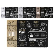 Set Of 4 Placemats Vintage Menu Design Restaurant Chalkboard Dining Brochure
