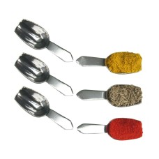 6 x Spice Spoons Masala Dabba Indian Spice Tin Mini Sugar Coffee Tea Salt Scoop