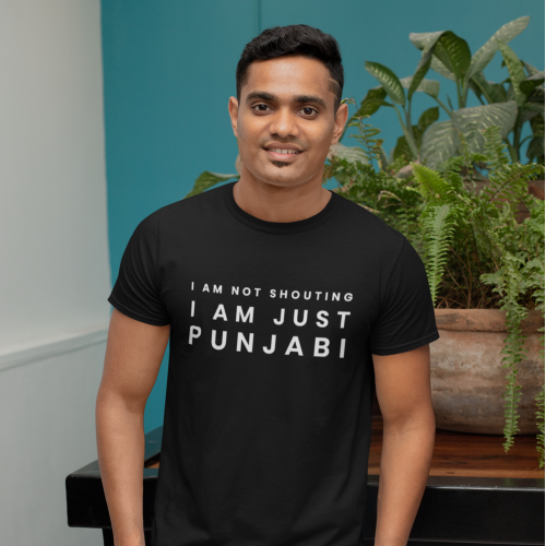 I Am Not Shouting Punjabi Unisex T-Shirts Black