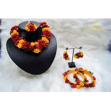 Chahat Artificial Flower Jewellery Set