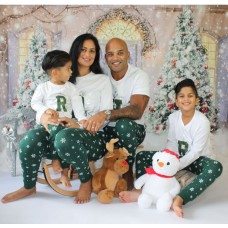 Christmas Matching Family Green Snowflakes/White Set