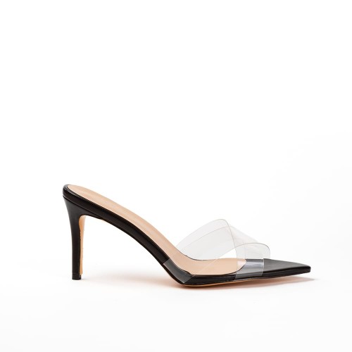 Rosa Black - Pointed Mules - Womens
