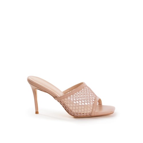 Zanna Nude - Netted Mules - Womens