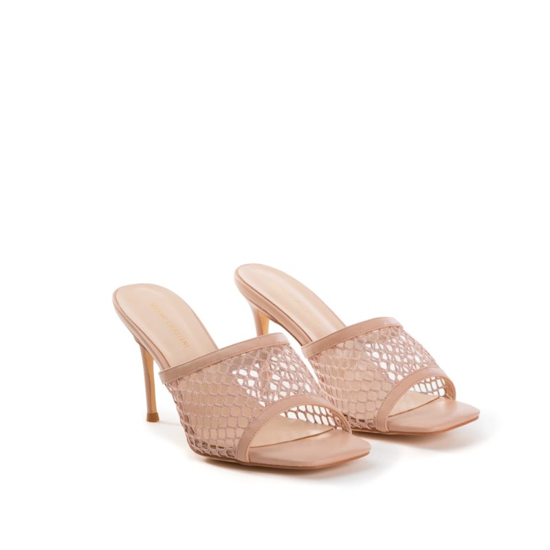Zanna Nude - Netted Mules - Womens