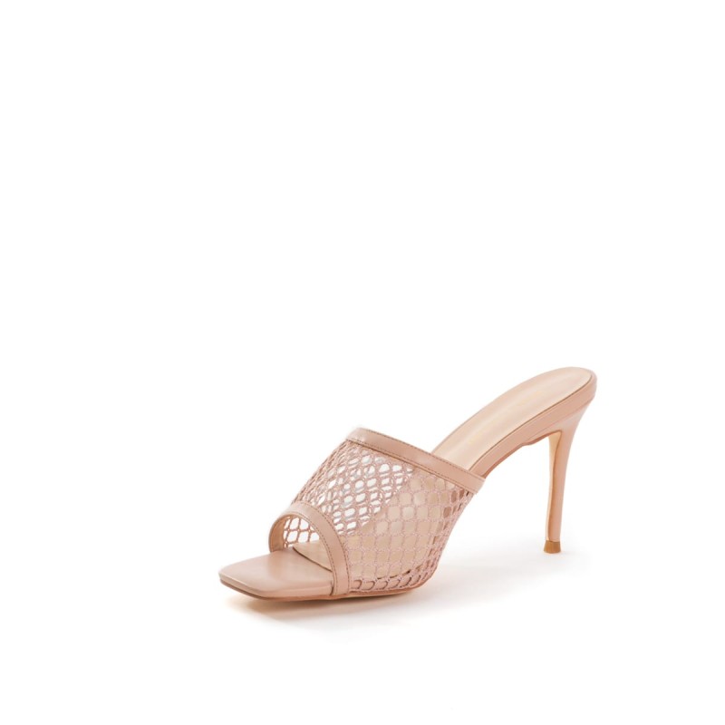 Zanna Nude - Netted Mules - Womens
