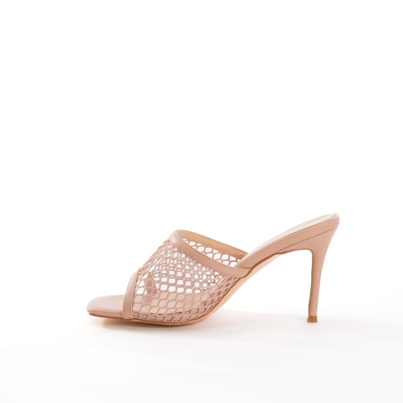 Zanna Nude - Netted Mules - Womens