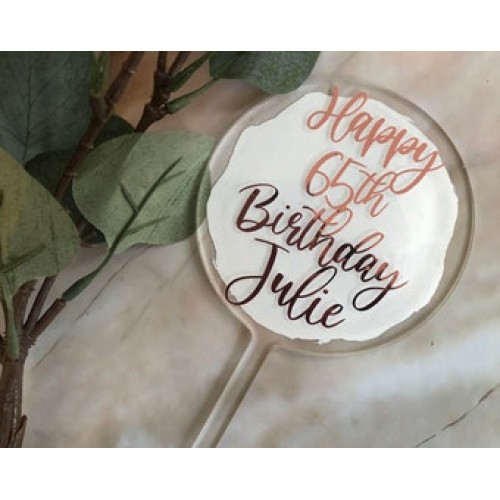 Premium Acrylic Circle cake topper 10cm